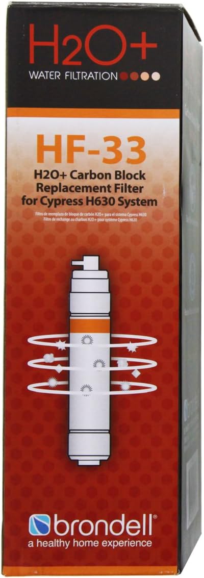 Brondell HF-33 Carbon Block Water Filter Replacement for Cypress Countertop Water Filtration System