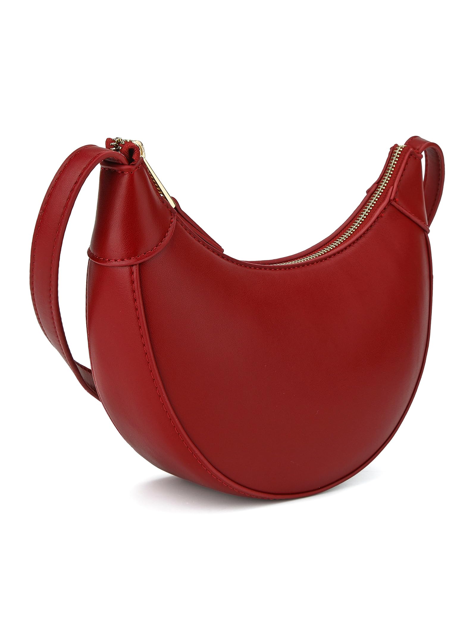 Small Cresent Crossbody Bag Women Vegan Leather Moon Shoulder Purse