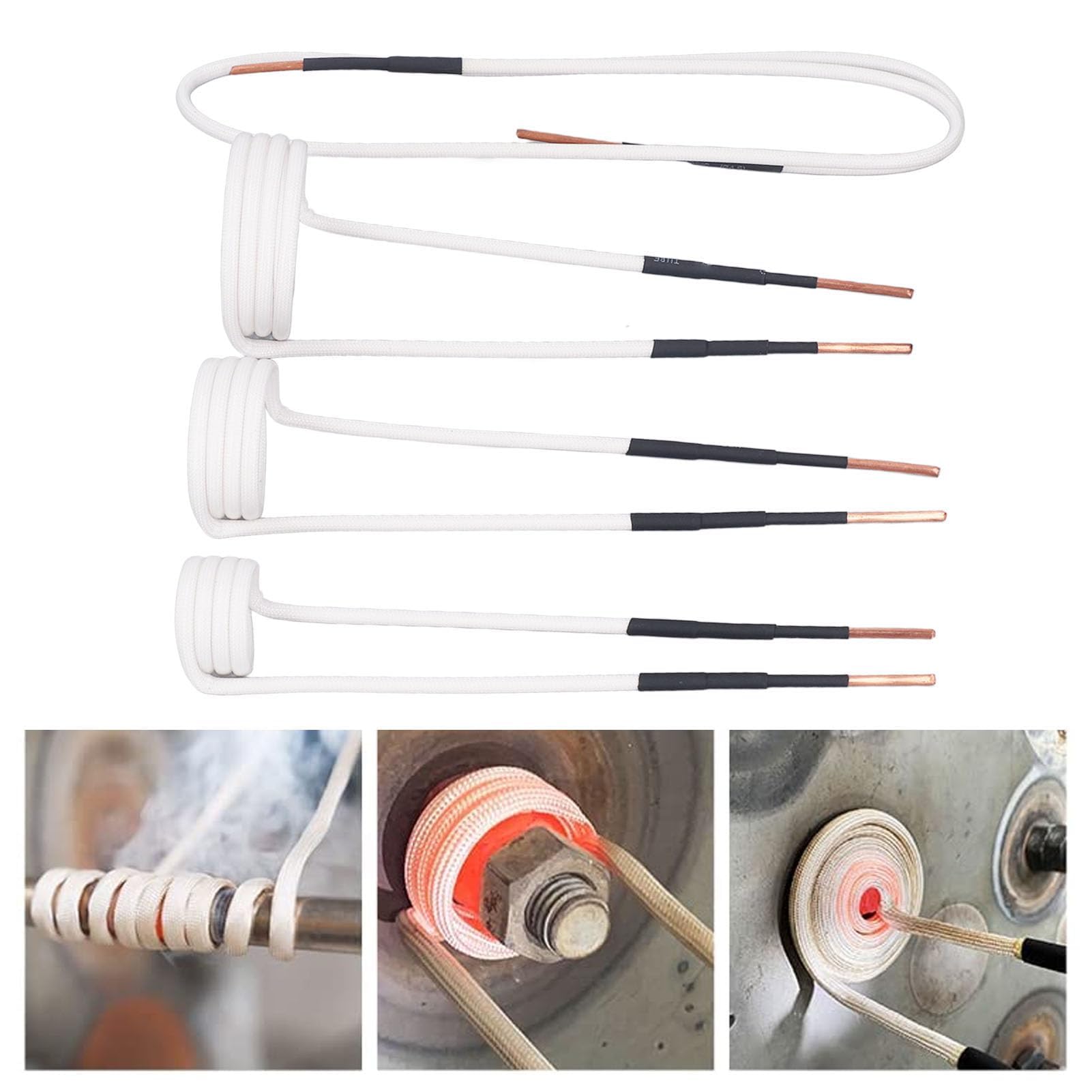 Garosa 4-teiliges Induktionsheizspulen Set Zubehör mit 2,5mm Messingkern für Kupferdrahtformung Hochfrequenz Heizung - Größen 20mm, 30mm, 40mm, 750mm