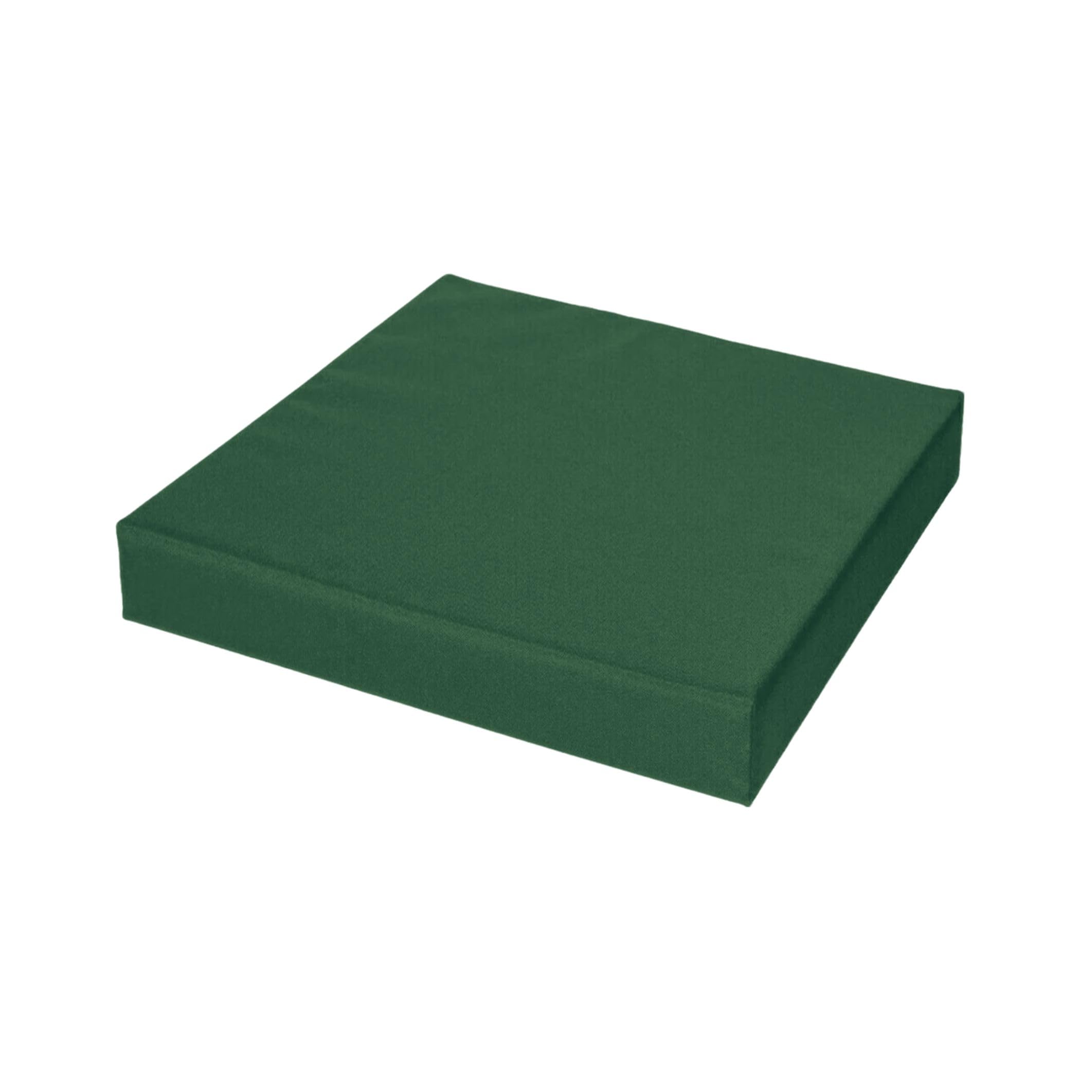 Waterproof Garden Seat Pads – 4cm Thick Cushions for Outdoor & Indoor Chairs, High-Density Foam, Anti-Slip, Washable Cover- Patio, Dining, Sofa & Bench Use (Bottle Green, 47 x 43 cm ( 19" x 17" ))