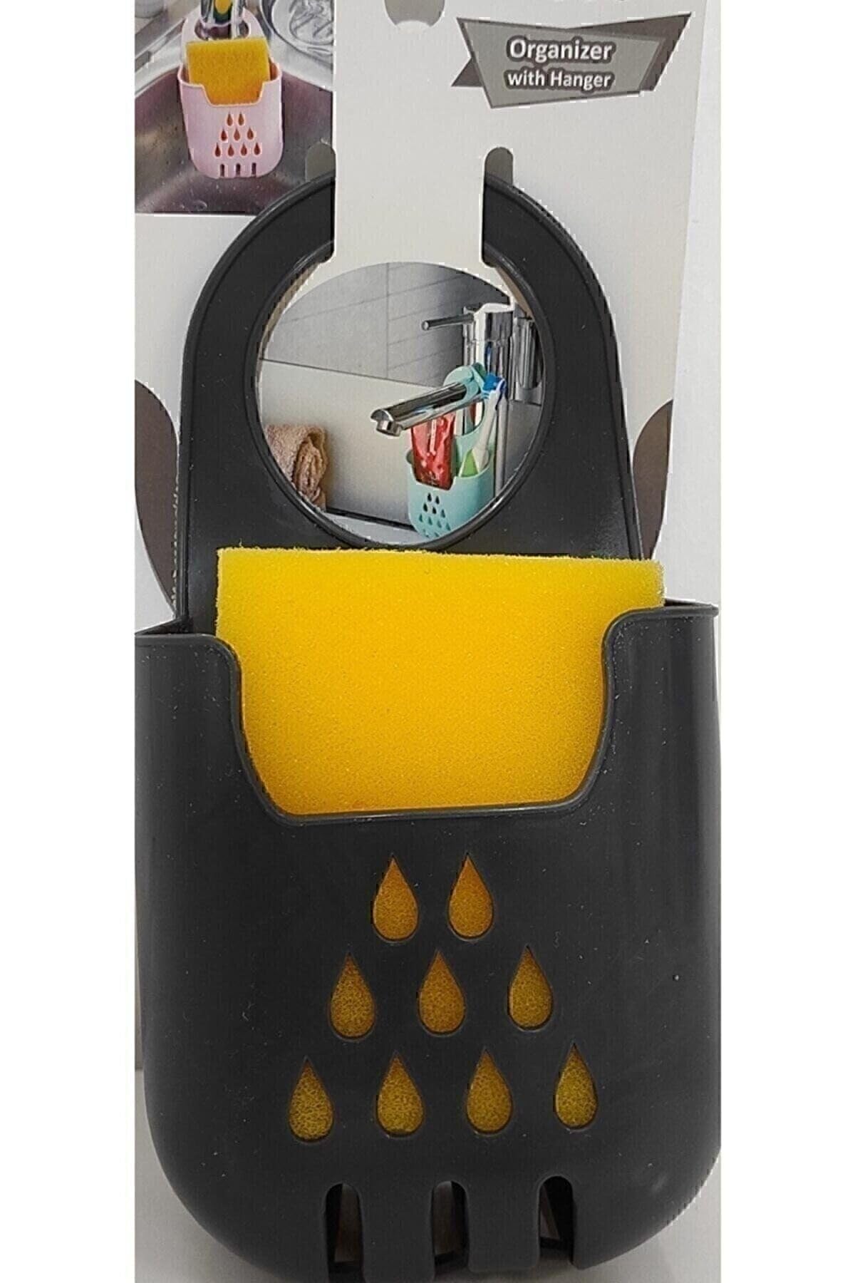 Seahome Silikon Bulaşık Süngerli Askılı Düzenleyici Sünger Antrasit Renk Isgsng4