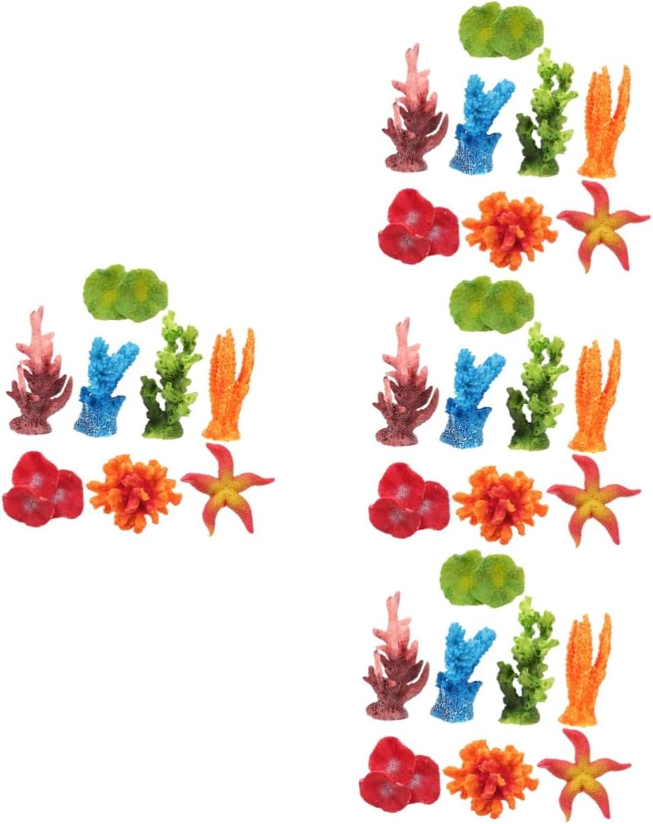 5 Sets Aquarium Plants Fish Tank Landscaping Decorations Aquarium Lamp Fish Tank Decor Plants Faux Plants Beach Room Decor Artificial Corals Ornament Artificia