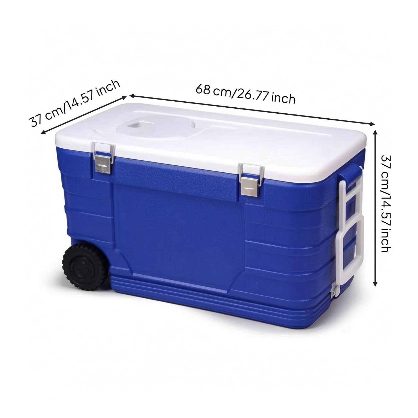 Harilla Frigo Portatile Isotermico da Esterno 52l Ghiacciaia Rigida Contenitore Termico Borsa Termica con Scarico E Presa Rapida Scocca Hdpe Pu con