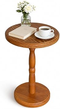 LAPTAIN JOLLYMER Round Drink Table Solid Wood Small Side Table