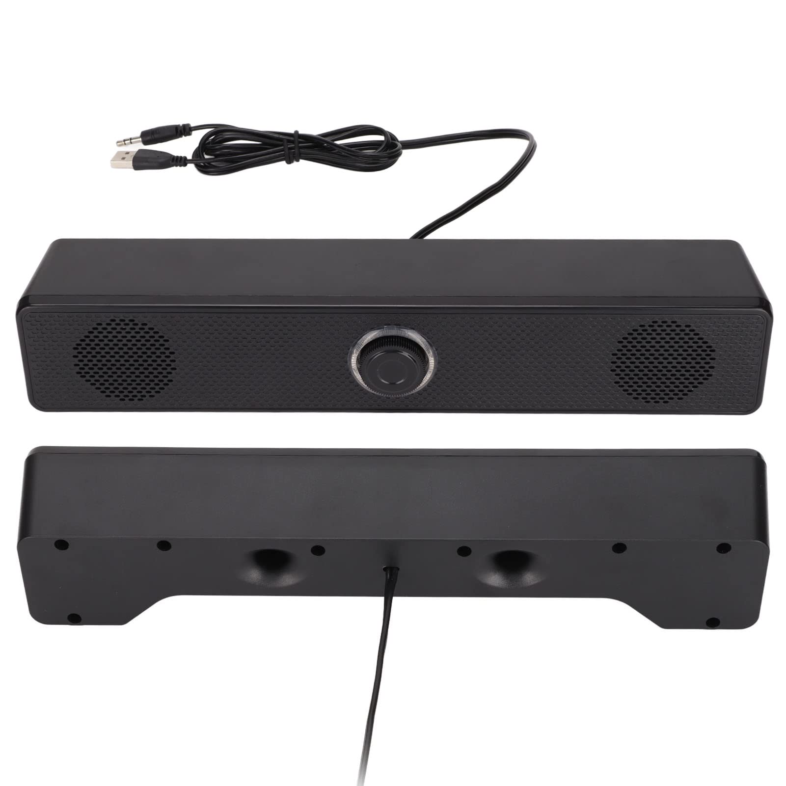 GOWENIC Altoparlante per Computer Cablato 350T, Altoparlante da Tavolo USB Soundbar Mini Altoparlante Soundbar con Ingresso da 3,5 Mm e Controllo del Volume per PC Tablet Desktop Cellulare Laptop