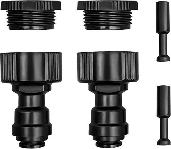 Garden Hose Quick Connect, 2pcs 5/16 inch Single Port Water Pipe Connector and 2pcs Drip Irrigation Parts Faucet Connector, 2pcs Pipe Plugs,Suitable for 3/4 and 1/2 Faucets