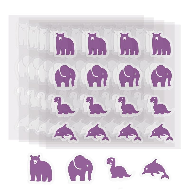 Adesivos de lembrete para aplicação de protetor solar sodknow, 80 unidades, 4 formatos de animais