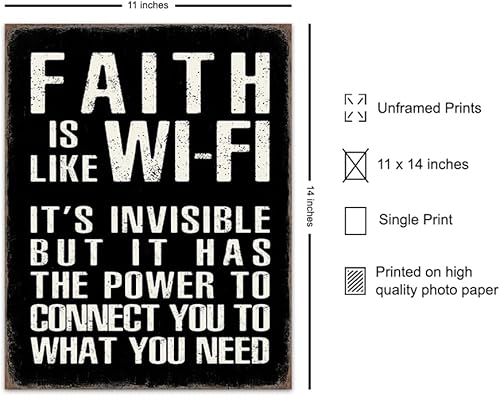 Miniatura 2 de Religious Home Decor LARGE 11x14 - Inspiration Bible Verse Artwork - Religious Wall Decor for Men - Motivation Quotes - positive affirmation - Faith