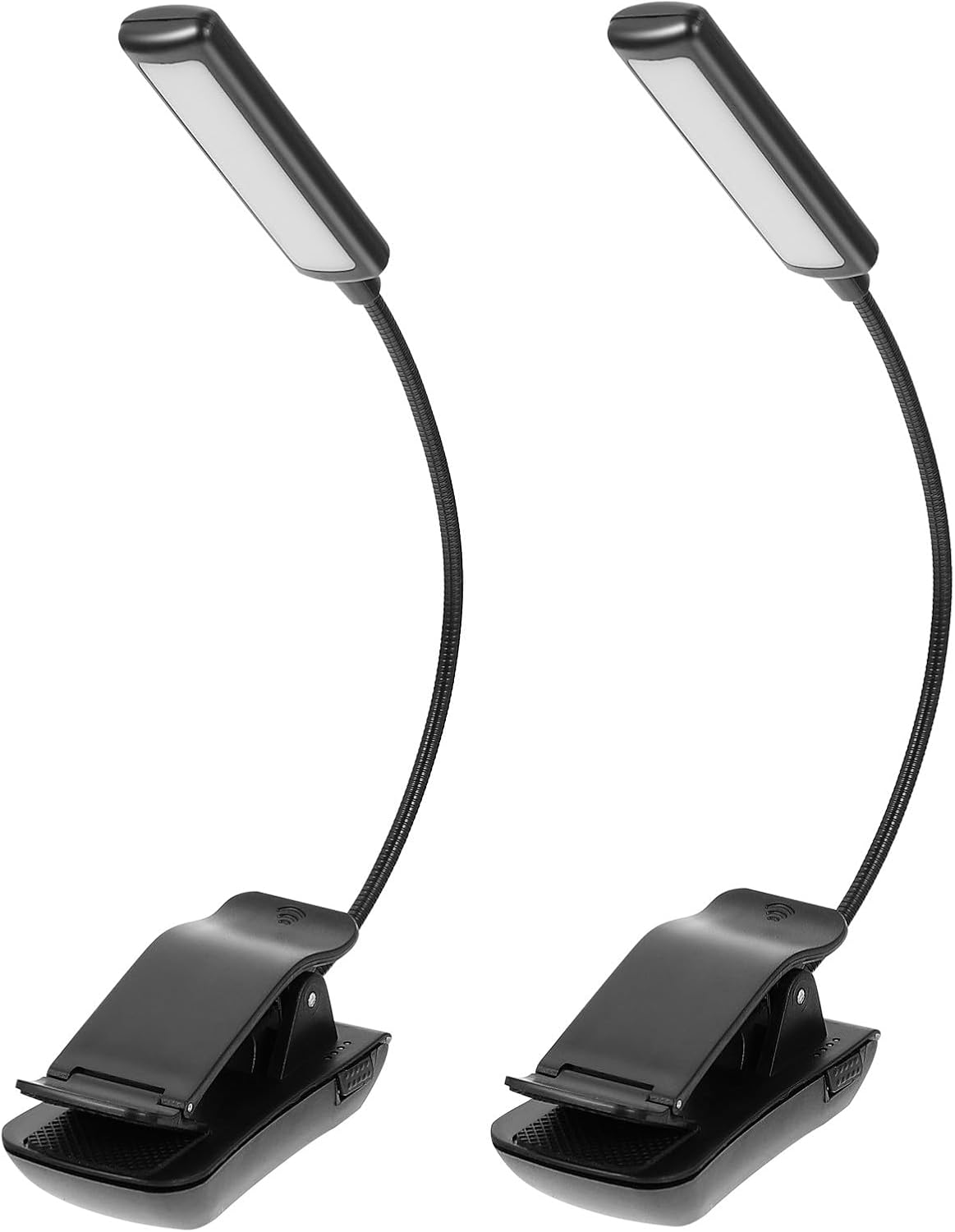 LED Music Score Clip Lamp Rechargeable Bedside Reading Light for Piano and Book 2pcs Black Multifunctional LED Clip-On Lamp for Study and Music Stand