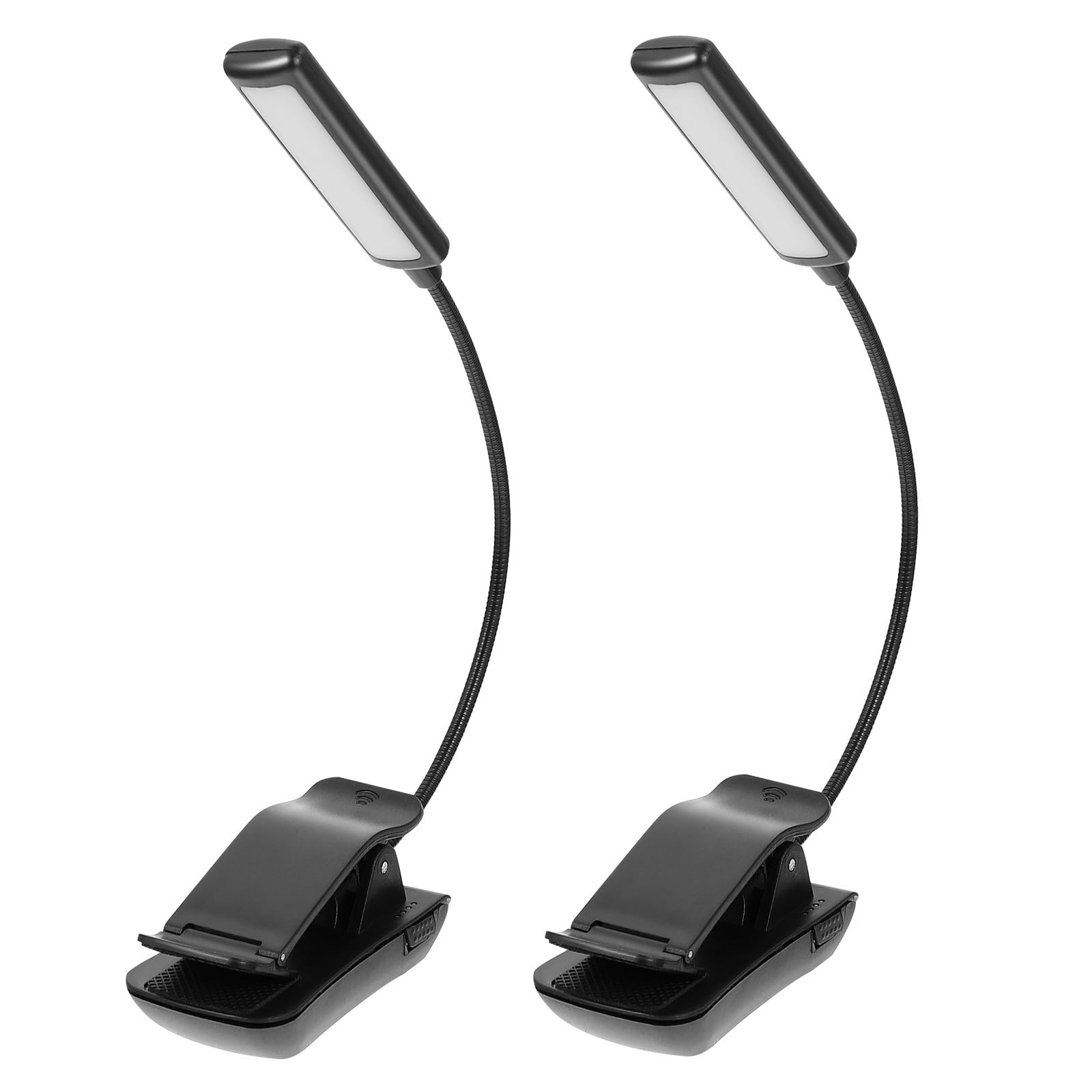 2 Lampes de Lecture LED Rechargeables à Pince en Plastique, Distribution Lumineuse Uniforme et Design Stable, Lecture Lit Travail