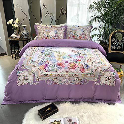 Parure de lit 100% coton égyptien double pour peau sensible TXQHD
