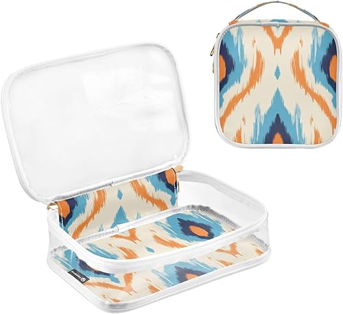 Miniatura 3 de Ikat Ethnic Clear Toiletry Bag for Traveling,2 Pack Makeup Cosmetic Bag with Zipper,Travel Bag for Toiletries,Travel Essentials 21215287