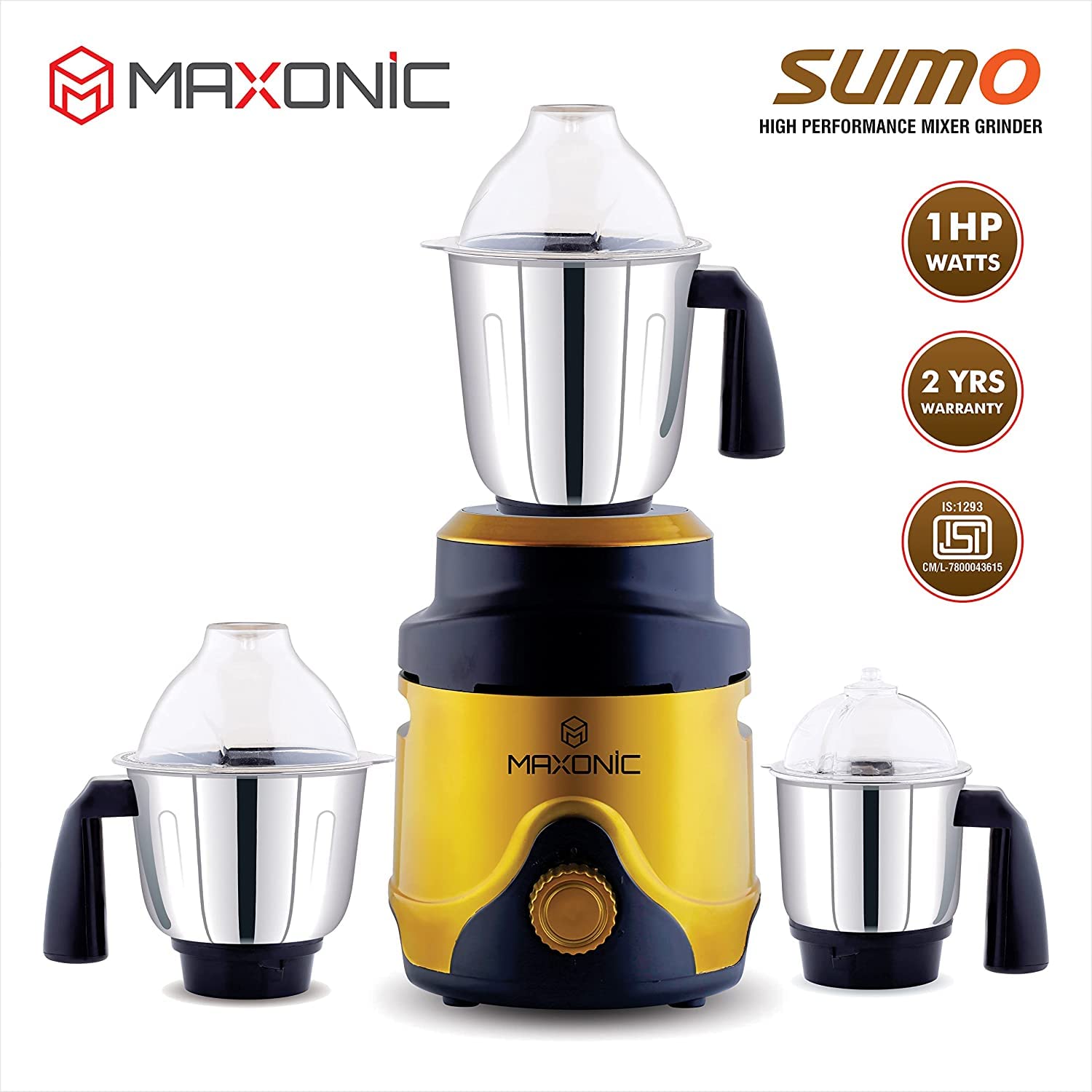 Buy Maxonic sumo | High performance mixer grinder 1 HP Watts With