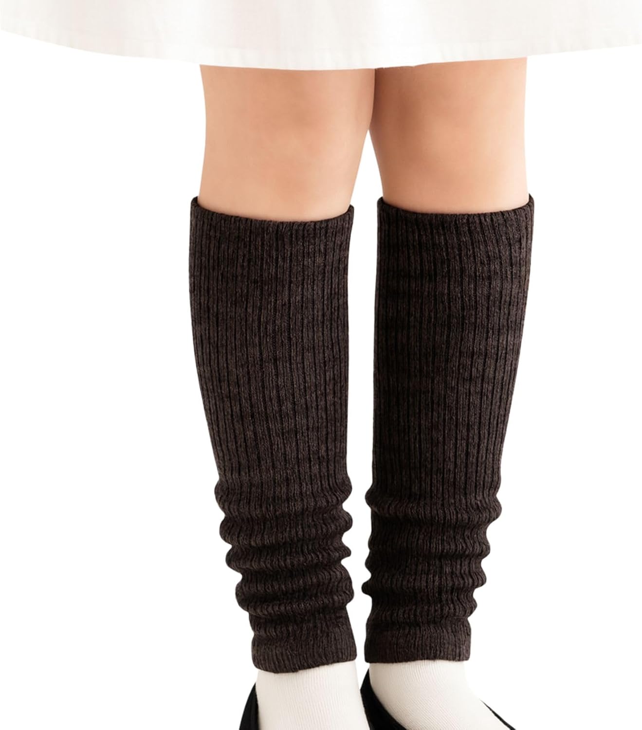 [Made in Japan Silk & Cotton Double-Layer Leg Warmers – Soft, Warm & Breathable Knit – Non-Tight Fit, 40cm Long