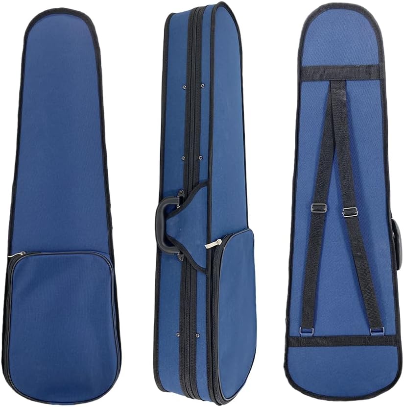 4/4 full size Violin Case with Backpack Straps,Ultra Lightweight Hard shell Travel Case With Bow Holders&Hygrometer&Music Sheet Pocket (Blue Triangle)
