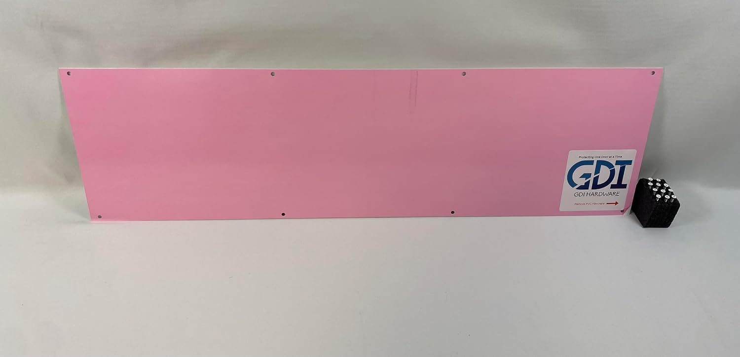 Anodized Aluminum Kickplates, Various Sizes, Colors, and Mounting Options Available, 0.040-Inch Profile, Square Corners, American Made (Ultra White, 8" x 36" - for 38" Door)