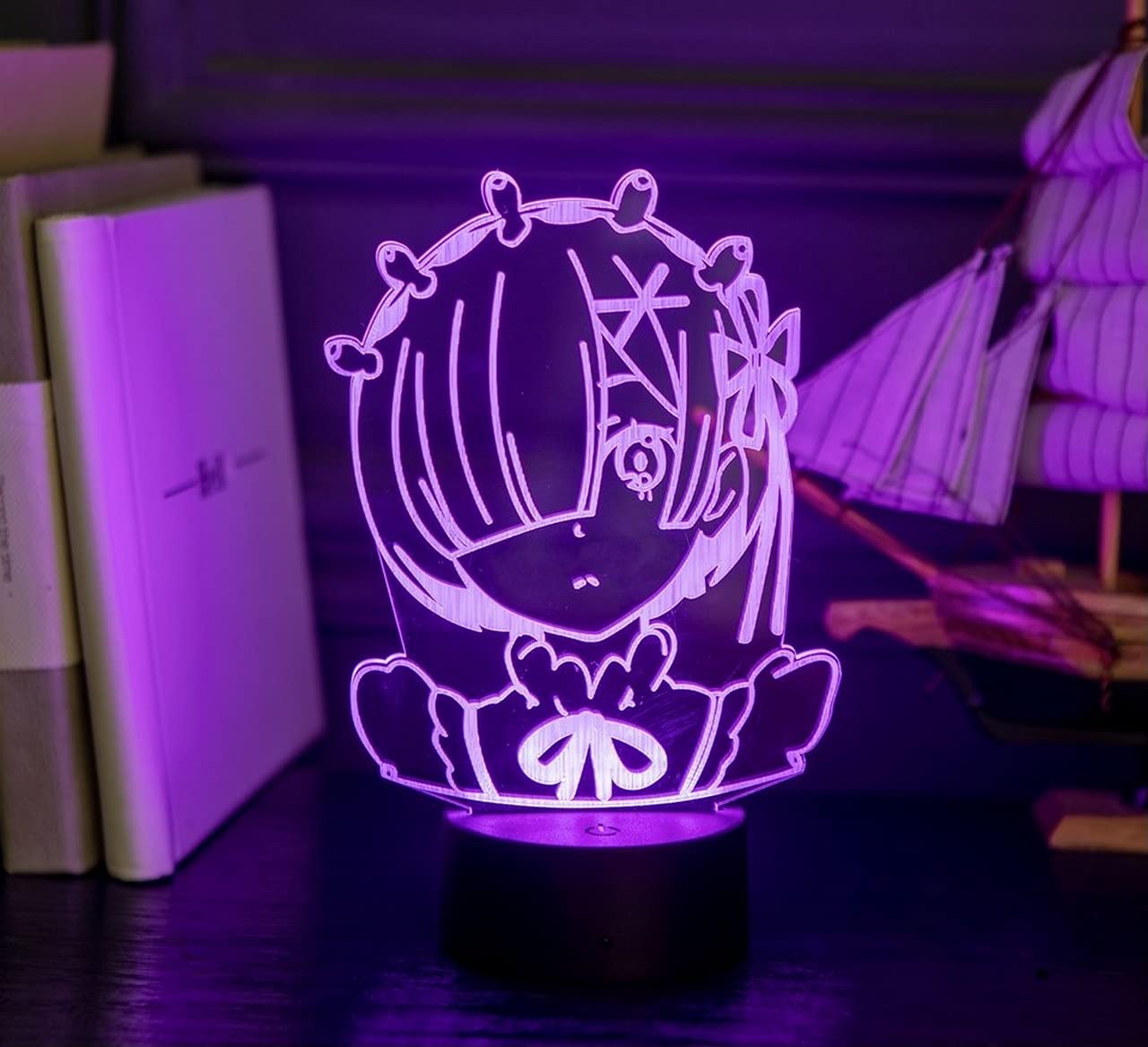 3D Illusion Lamp Anime Anime Rem Re Zero Figure Night Light Led Touch Sensor Color Changing Baby Nightlight for Bedroom Decor Desk 3D Lamp Lamp led Night Light for Kids 7 Color Touch MOKITO