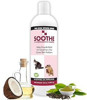 Soothe Itch Relief Pet Shampoo for Dogs & Cats 16 oz. | for Pets, Antiseptic, Cools Red, Inflamed Skin, Made in USA