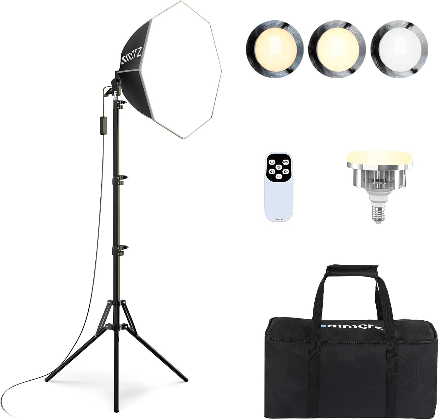 Professional Softbox Lighting Kit, 20” x 20” Studio Lights with 85W 2700-6500K E27 LED Bulbs, Continuous Lighting for Photography/Video Recording/Live Streaming