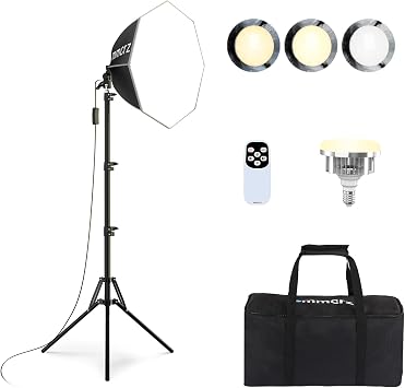 Professional Softbox Lighting Kit, 20 x 20 Studio Lights with 85W 2700-6500K E27 LED Bulbs, Continuous Lighting for Photography/Video Recording/Live Streaming