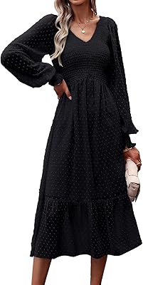 prettygarden women 2025 fall midi dress PRETTYGARDEN Midi Dresses for Women Fall Fashion Long Sleeve Ruched Bo main image 1