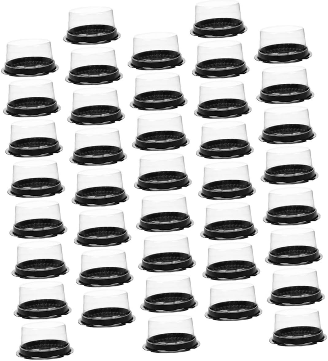 VALICLUD 100Pcs Clear Plastic Cake Box Transparent Cake Carrier for Cupcakes Desserts and Cakes Lightweight and Compact Design for Home Parties and Bakeries