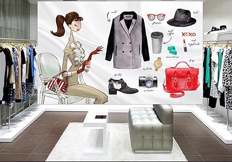 Amazon レディース財布 衣料品店カスタム壁画壁紙3dリビングルーム寝室背景壁布壁紙 250cmx175cm 98 4x68 9inch 壁紙