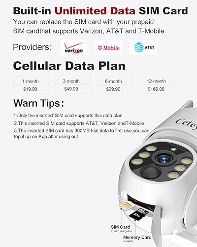 Miniatura 2 de Cámara de seguridad celular inalámbrica 4G LTE para exteriores, sin WiFi con energía solar para granjas, ranchos, vigilancia de fincas, visión