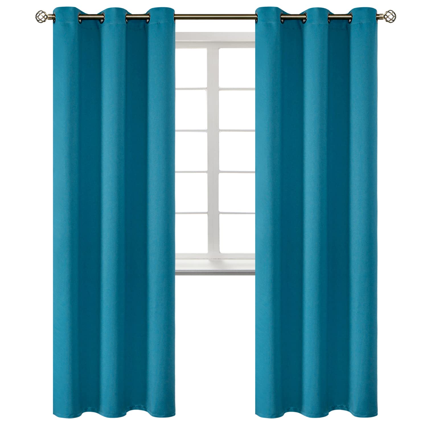 BGment Peacock Blue Blackout Curtains for Living Room 84 Inch - 2 Panels