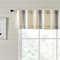 Vista 1 de Piper Classics Market Place - Cortina de cenefa a rayas de grano azul