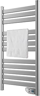 EVVO Elektrischer Handtuchhalter C500 Stahl, 450 W, bis zu 8 m², geringer Stromverbrauch, leise, Überhitzungssicherheit, inklusive Installationskit, Spritzschutz, 2-Stunden-Timer (Stahl)