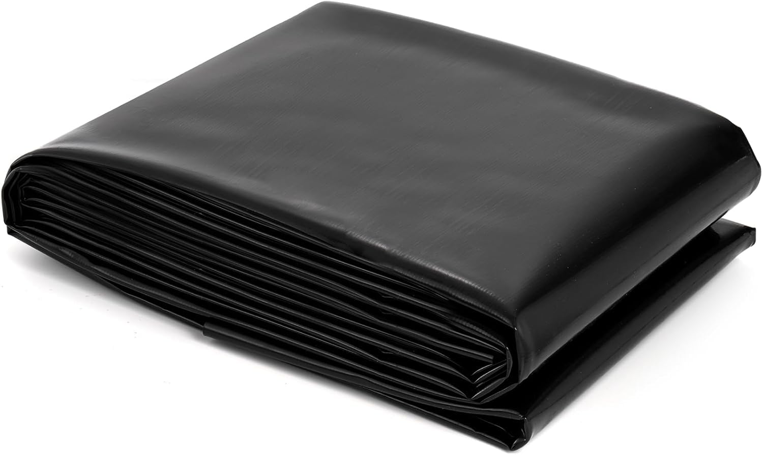 Rivestimento per laghetto flessibile, in HDPE rinforzato, nero, per laghetti all'aperto, in gomma pieghevole, per stagni a cascata, stagni e laghetti per pesci, 3 x 3 m