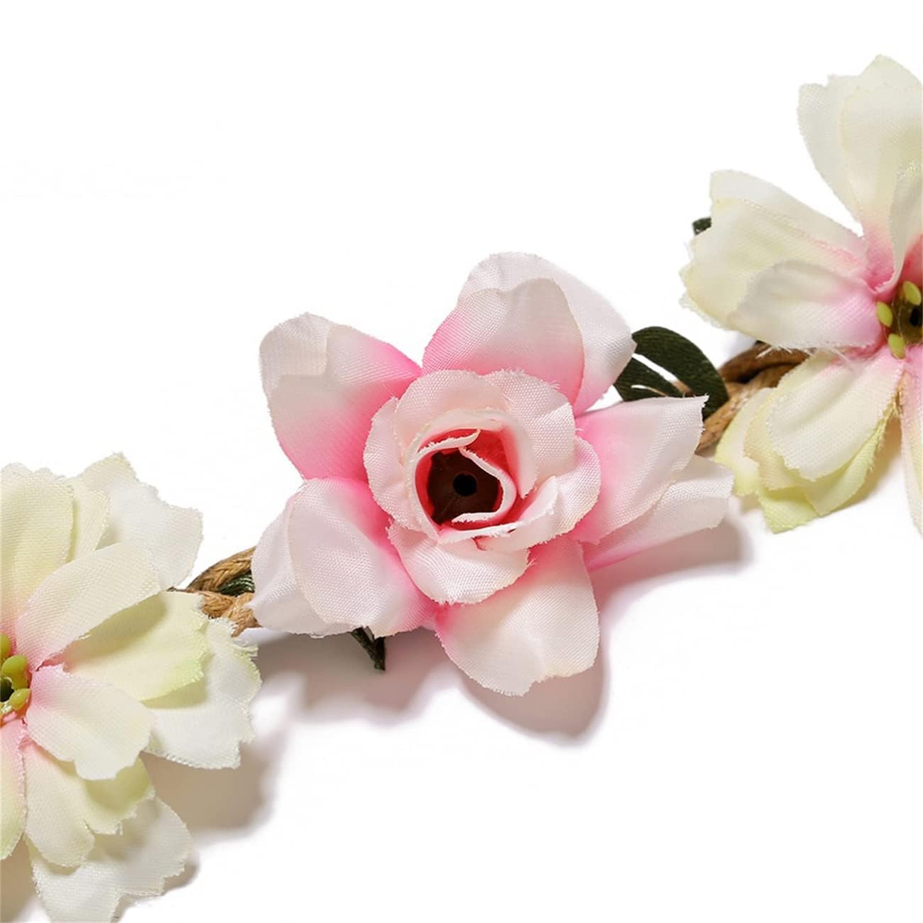 Fascia Per Capelli Con Fiori E Perle Per Bambine E Ragazze - Tiara Principessa Per Damigelle E Matrimoni - Colori Rosa, Bianco, Blu - 3