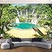 Produktbild BAHUZHI Wallpaper 3D Wallpaper Murals Wasserfall Peacock Lake Landschaft 3D Effekt Wohnzimmer Sofa Tv Hintergrund Wandbild Fototapete