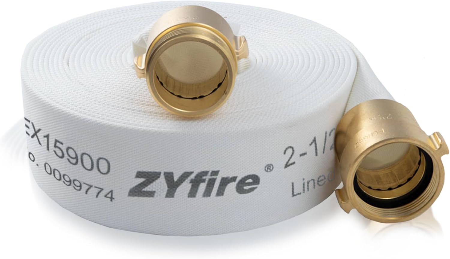 zyfire fire hose - 2-1/2" id x 50 ft single jacket tpu firefighter hose with m × f nst/nh brass couplings 750 psi burst pressure lightweight for use in firefighting nst/nh thread 2-1/2'' × 50 ft