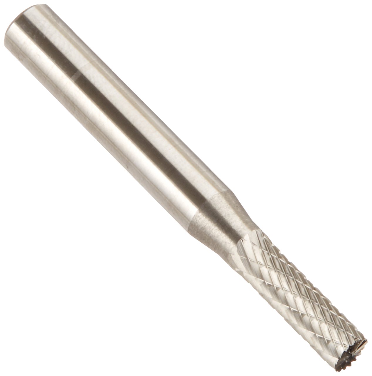 Drill America SB-14 Carbide Burr/Rotary File Cylindrical End-Cut Double Cut for Die Grinder 3/16" Dia. x 5/8" Cut Length with 1/4" Shank and 2"