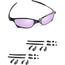 2 Pairs Soft Silicone Sunglass Nose Pads Ear Socks Kits for Oakley Juliet/Juliet Vented/X Metal XX, Anti-Slip Comfort Fit Glasses Nose Piece Arm Sleeve Replacement Kits Black