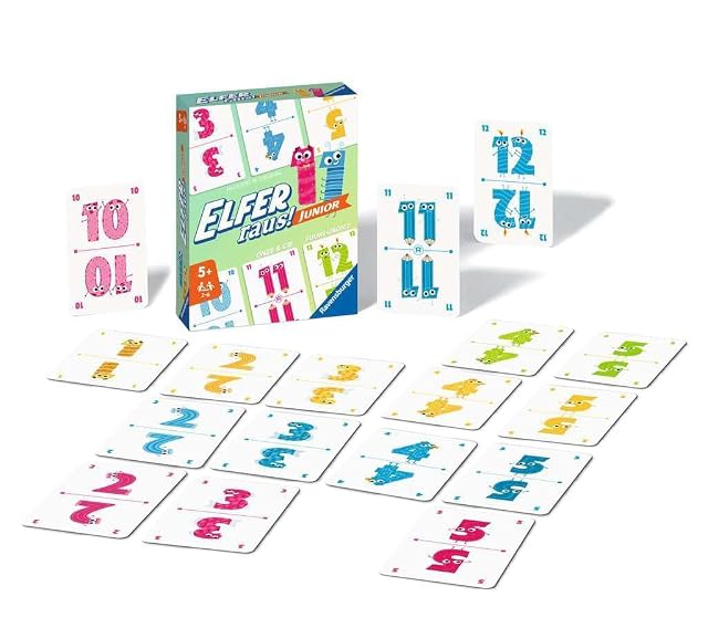 Foto 3 de 4 de Ravensburger - 20947 Elfer ¡Fuera! Junior: Juego de Cartas para 2 a 6 Jugadores, Juego a Partir de 5 años…