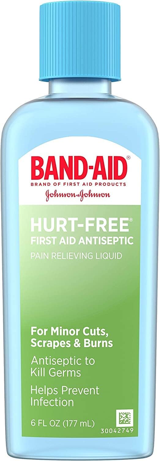 BANDAID HurtFree First AID Antiseptic Wash, 6 oz (Pack of