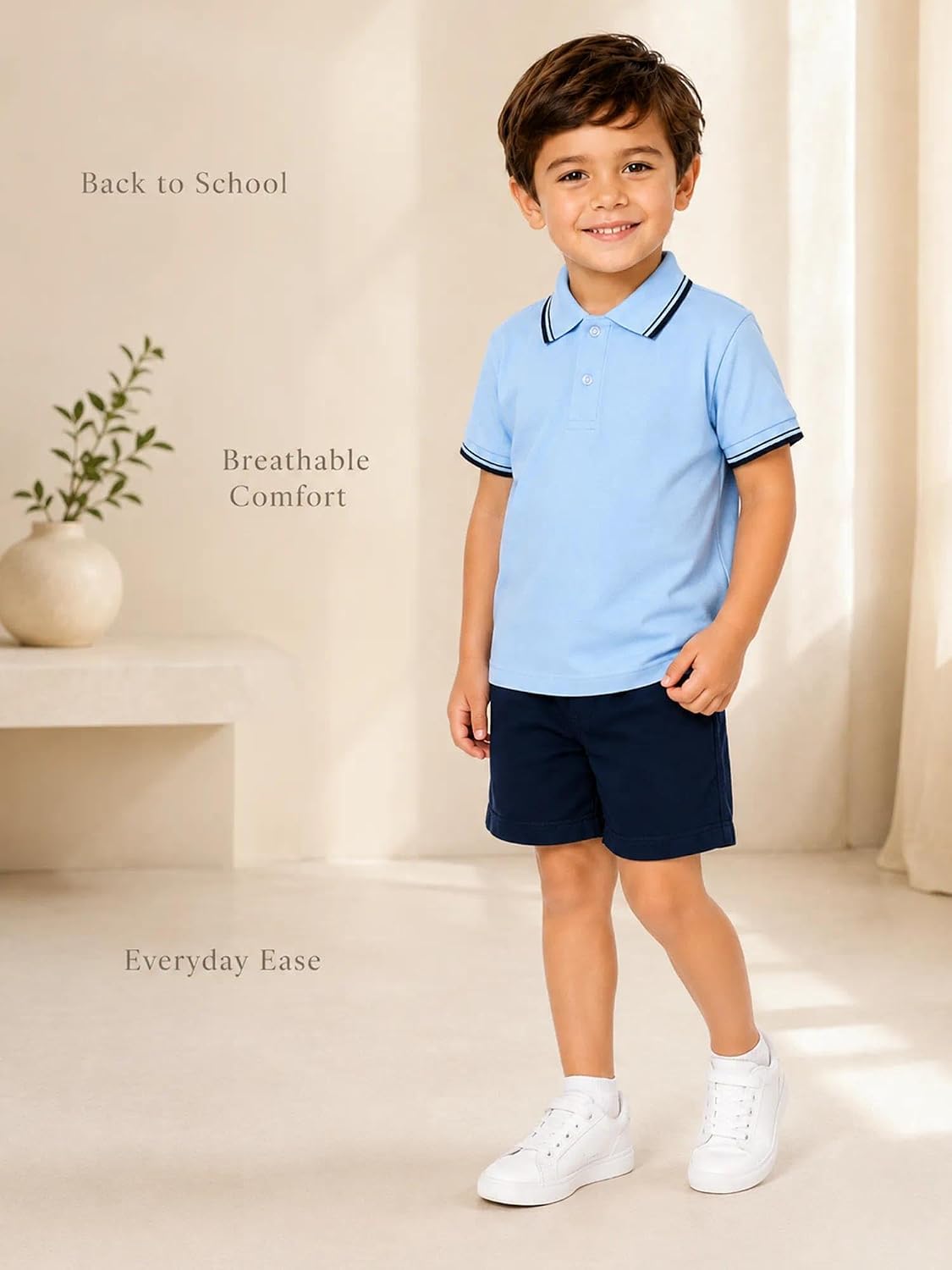 Boys Summer Outfits Polo Shirt and Shorts 2 Piece Short Sleeve Sporty Sets