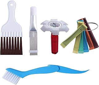10 Pcs Air Conditioner Fin Comb Cleaner kit AC Coil Cleaning Brush 5 Different Fin Combs Condenser Fin Straightener AC Evaporator Comb Radiator Repair Clean Tool