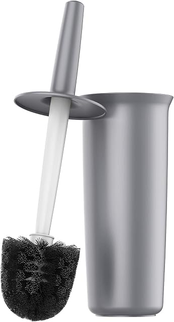 MR.SIGA Toilet Bowl Brush and Holder for Bathroom, Gray, 1 Pack
