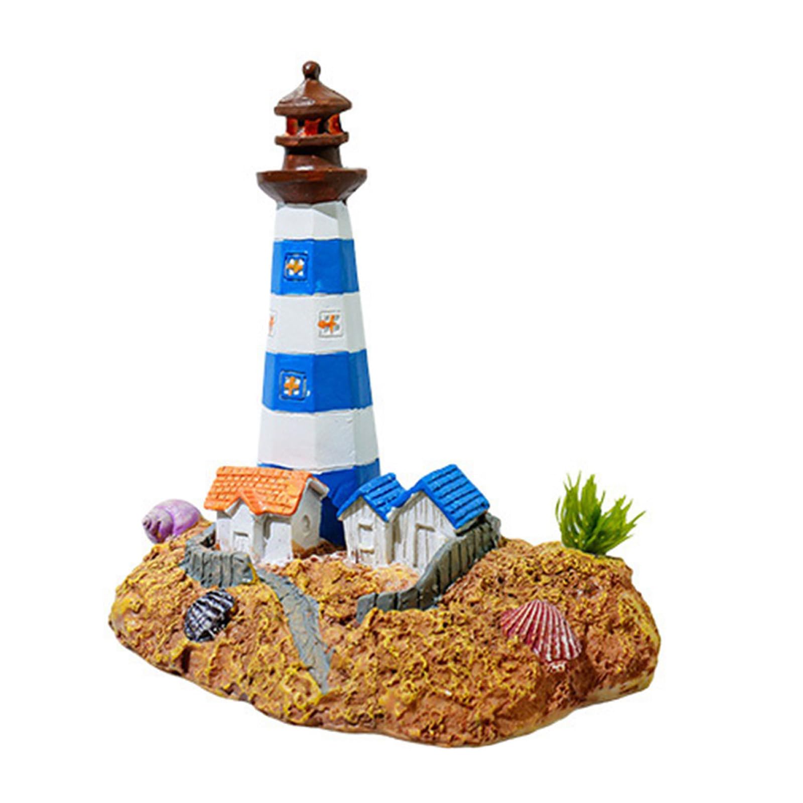 PANFHGFG Aquariums Landscape Lighthouse Resins Aquariums Decorations Art Terrarium Habitat Ornaments Photo Props FishTank Ornaments