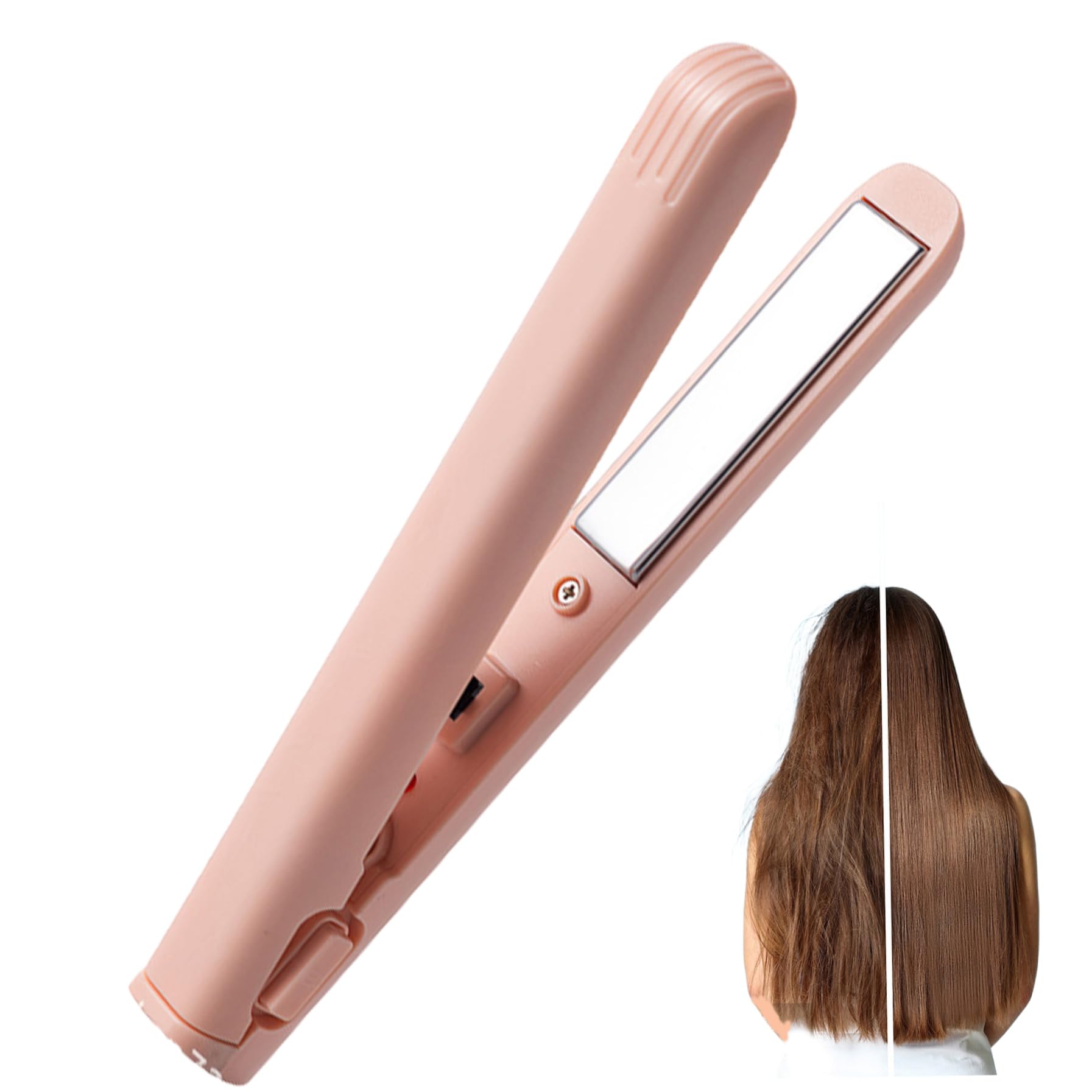 Mini Dual Purpose Curling Iron Fast Heating Mini Hair Straightener and Curler Cordless Ceramic Flat Iron Portable USB