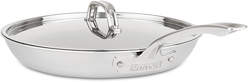 Miniatura 5 de VIKING Sartén antiadherente de acero inoxidable de 3 capas, 10 pulgadas con tapa