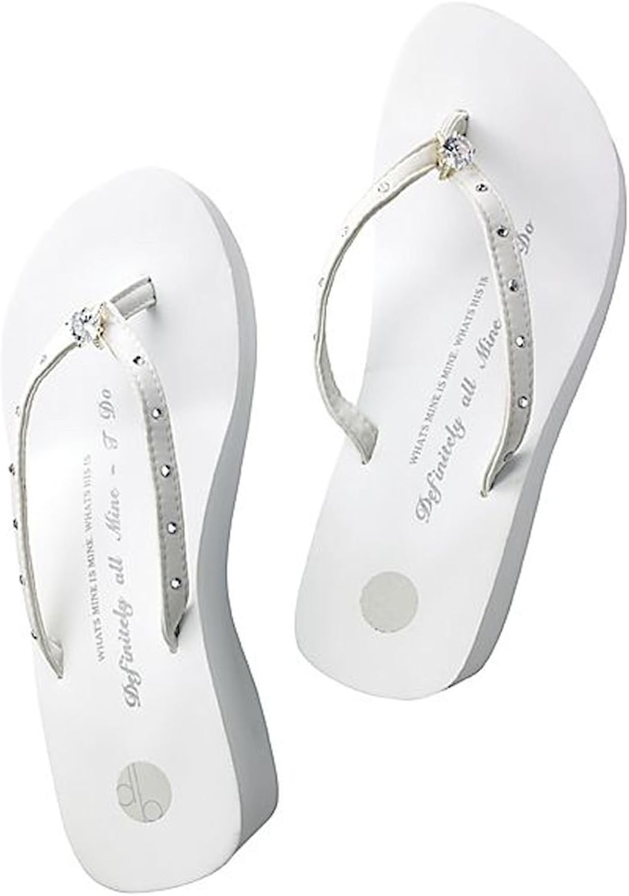 I Do Wedding Flip Flops Platform by Girl Two Doors Down - Large
