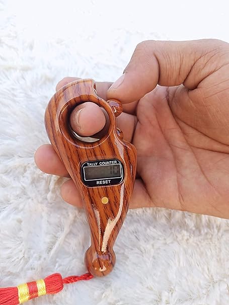 MOBISO Mantra Jaap Digital Counting Machine Unique Design Prayer God Name Hand Finger Manual 5-Digit Tally Counter Device Tasbeeh Misbaha Counter