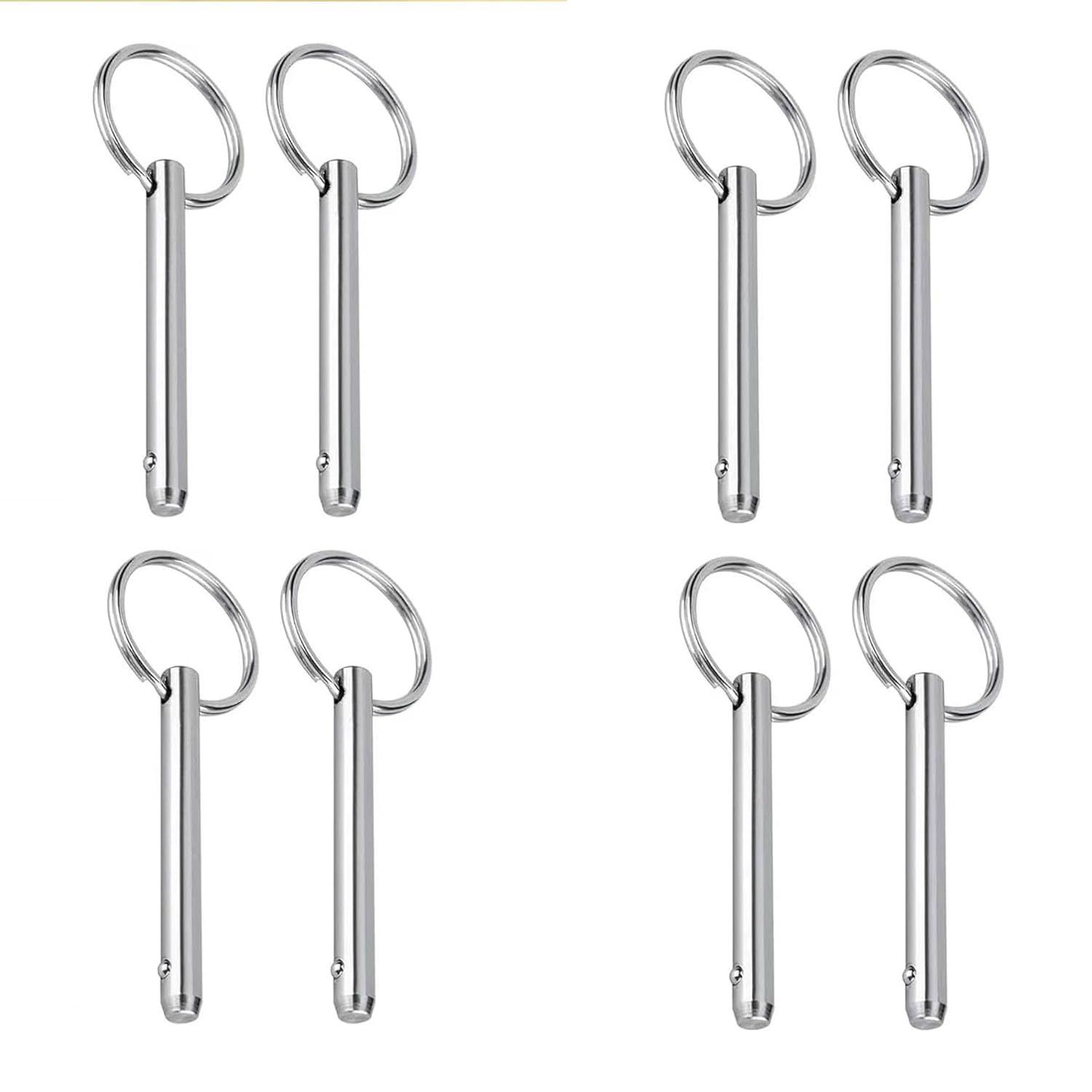 8 PCS Perno Sgancio Rapido - Perni a sgancio rapido con estremità a Sfera caricata a Molla - Acciaio al Carbonio nichelato per Bimini Top