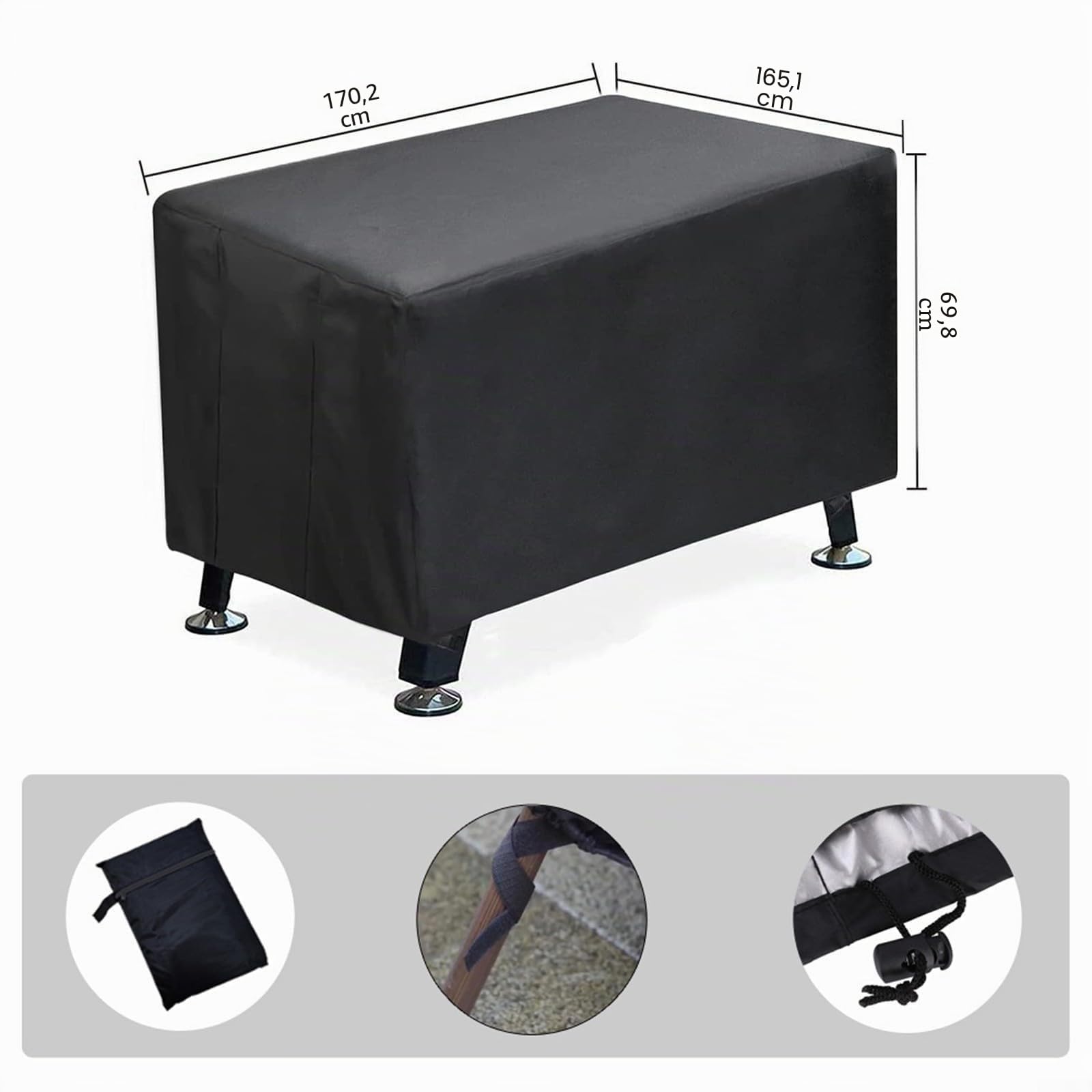 Rivestimento per tavolo da calcio balilla, 170 x 117,5 x 69,5 cm, impermeabile, resistente ai raggi UV, per tavoli da gioco di calcio standard