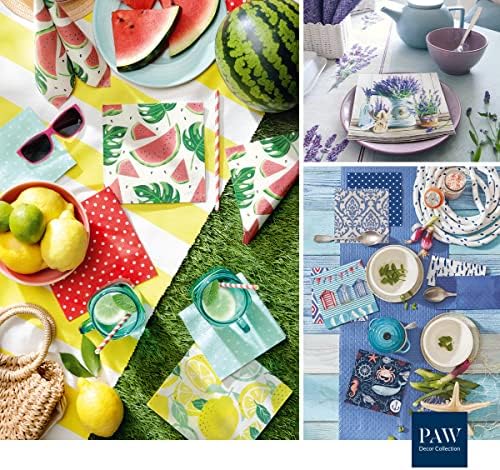 PAW Pack of 20 Napkins/Serviettes - Greek Olives - 33cm x 33cm - 3ply